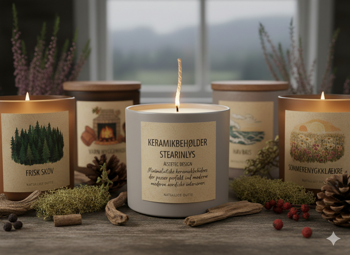 Keramikbeholder stearinlys