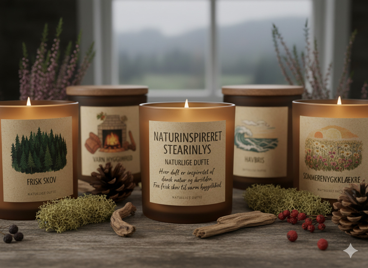 Naturinspireret stearinlys